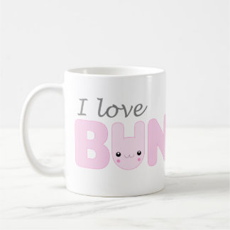 De Café Eu amo a caneca (cor-de-rosa) dos coelhos