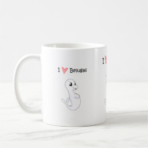 De Café Eu amo a caneca das belugas