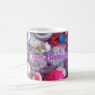 De Café Eu amo a caneca dos botões