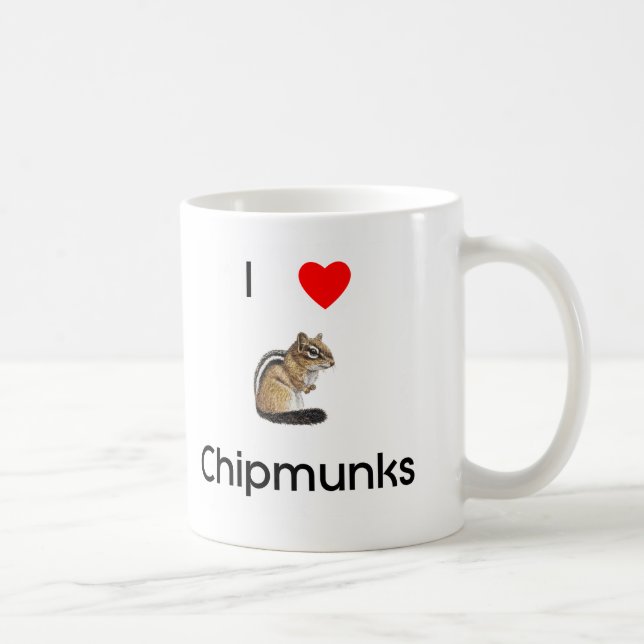 De Café Eu amo a caneca dos chipmunks (Direita)