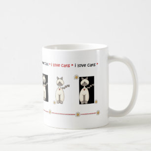 De Café Eu amo a caneca dos gatos
