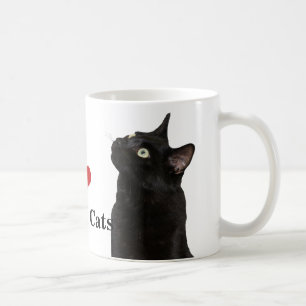 De Café Eu amo a caneca dos gatos pretos