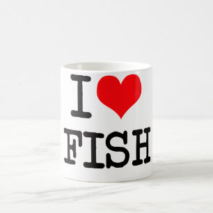De Café Eu amo a caneca dos peixes