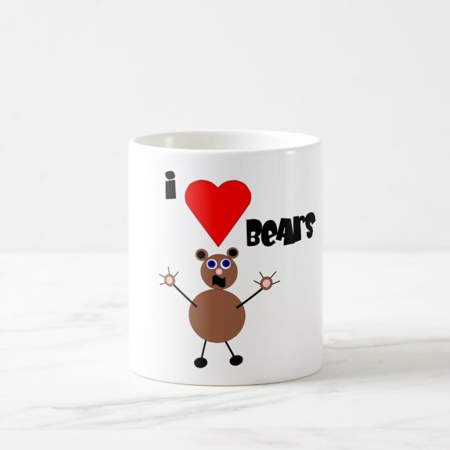 De Café Eu amo a caneca dos ursos (Centro)