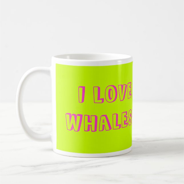De Café Eu amo baleias! Caneca (Esquerda)