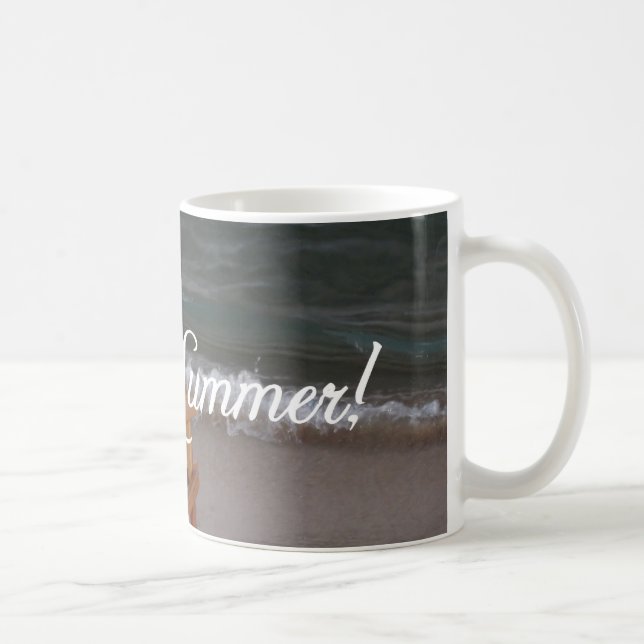 De Café "Eu amo caneca da cena da praia do verão" (Direita)