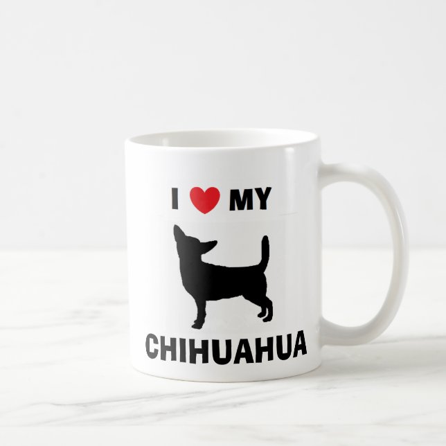 De Café "Eu amo caneca da minha chihuahua" (Direita)