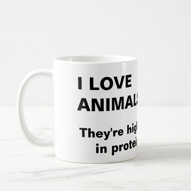 De Café "Eu amo caneca dos animais" (Esquerda)