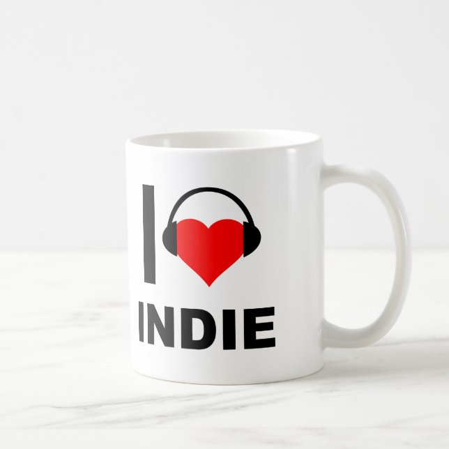 De Café Eu Amo Caneca Engraçada Indie (Direita)