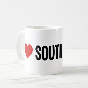 De Café Eu Amo Dakota do Sul ❤️ Eu Amo Caneca Clássica 325