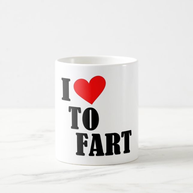 De Café eu amo Fart caneca branca clássica (Centro)