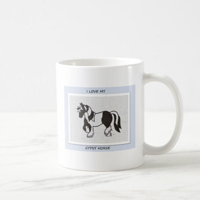 De Café Eu amo minha caneca aciganada do cavalo (Direita)
