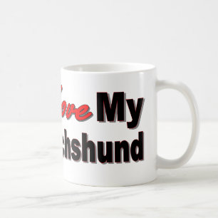 De Café Eu amo minha caneca do Dachshund