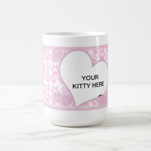 De Café Eu amo minha caneca do rosa do gato