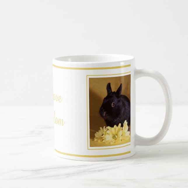 De Café Eu amo minha mamã - caneca do coelho e das (Direita)