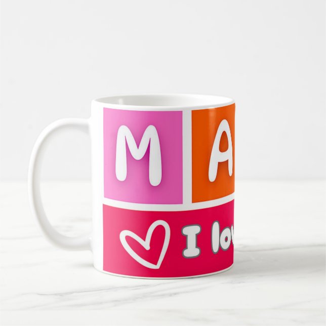 De Café eu amo você mama Caneca (Esquerda)