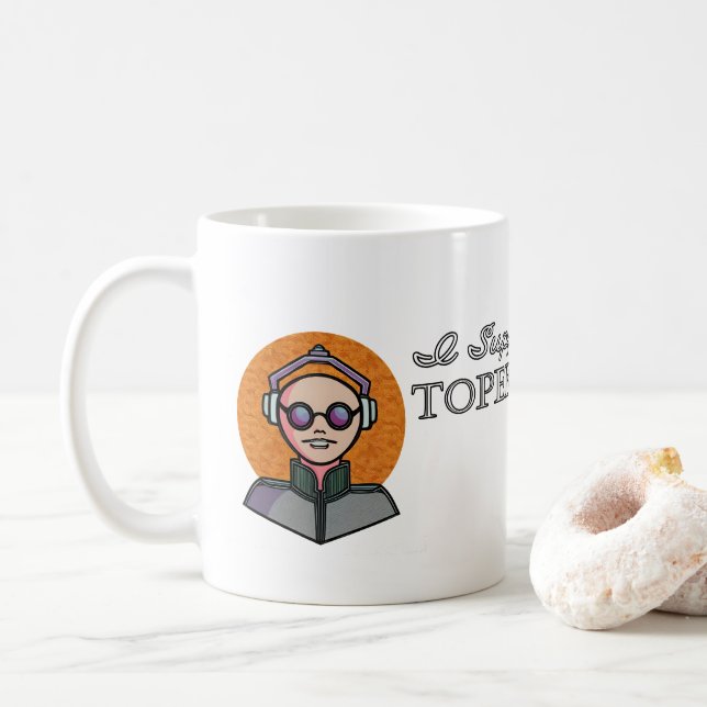 De Café Eu apoio a Caneca do Topeka Art Guild (Com Donut)