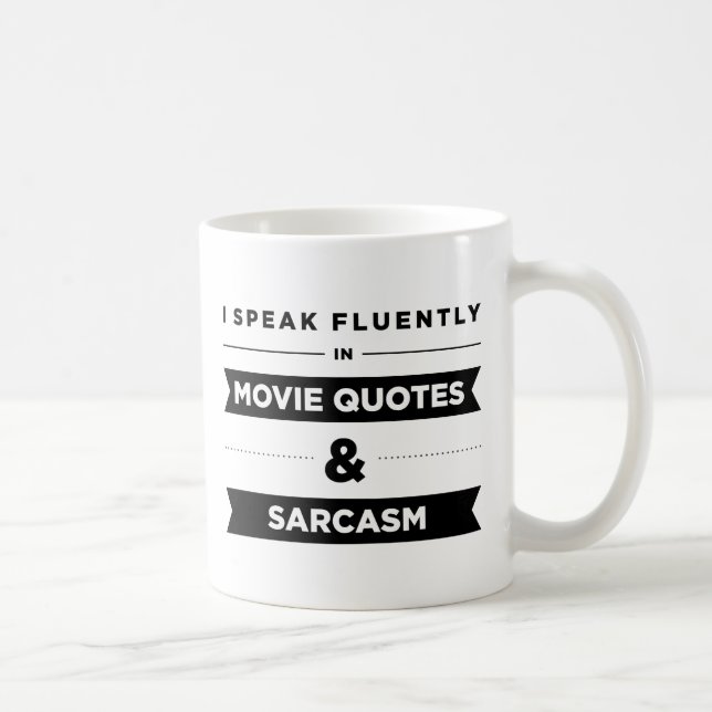 De Café Eu falo fluente na caneca das citações e do (Direita)