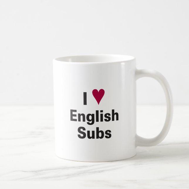 De Café Eu inglês do coração Subs a caneca (Direita)
