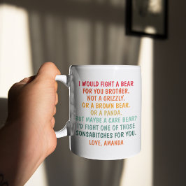 De Café Eu Lutaria Contra Um Urso Por Você Irmão, Caneca d