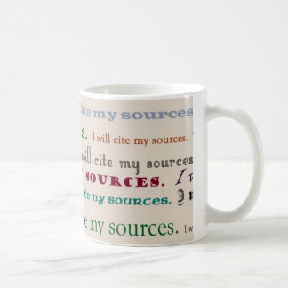 De Café "Eu mencionarei minhas fontes." Caneca