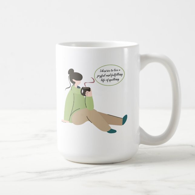 De Café "Eu mereço viver. 15 oz. Caneca (Direita)