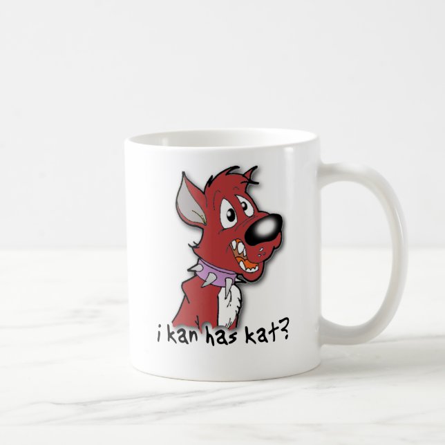 De Café Eu Posso Ter Gato? Caneca Divertida Eu posso ter c (Direita)