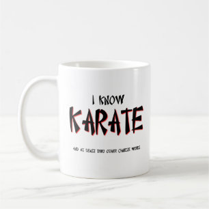De Café Eu Sei Karatê Caneca Divertida Humor