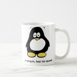De Café "Eu sou pinguim, ouço-me gritar" caneca branca