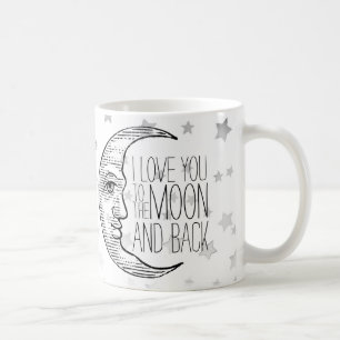 De Café "Eu te amo à caneca da lua e da parte traseira"