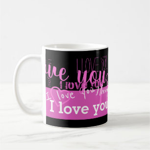 De Café Eu Te Amo Púrpura Caneca Preta