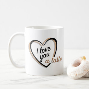 De Café Eu te amo uma caneca do latte