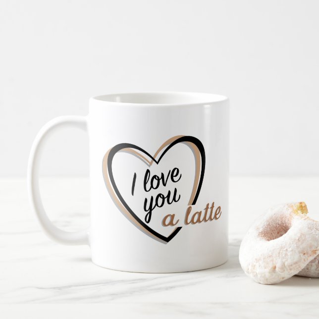 De Café Eu te amo uma caneca do latte | (Com Donut)