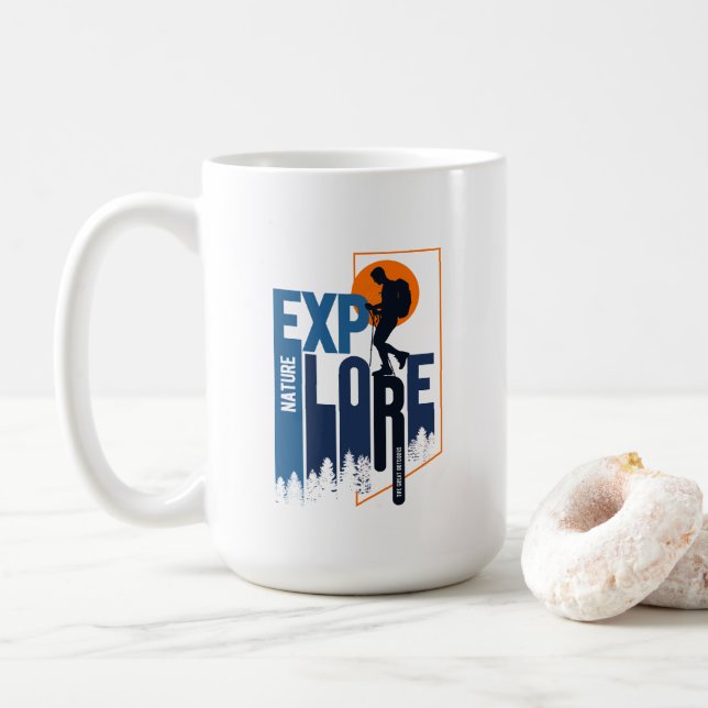 De Café Exploração da Natureza | Homens - 15# Caneca Cláss (Com Donut)