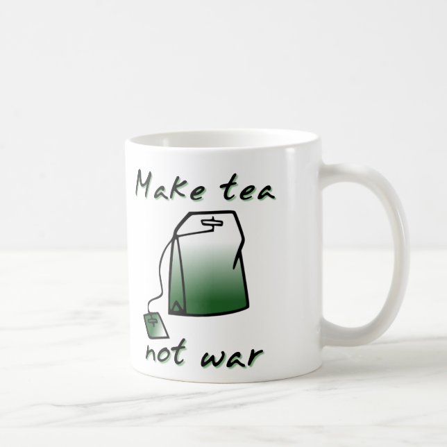 De Café Faça o chá não guerrear humor engraçado da caneca (Direita)