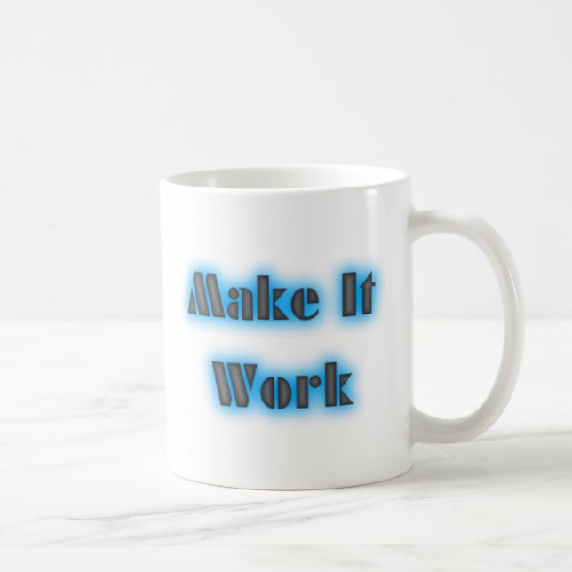 De Café Faça-o trabalhar a caneca azul (Direita)