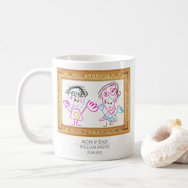De Café Faça um Tesouro com a Arte do Seu Filho | Caneca (Com Donut)