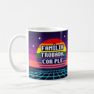 De Café Família Encontrada, Coração Cheio Caneca Pixel Org