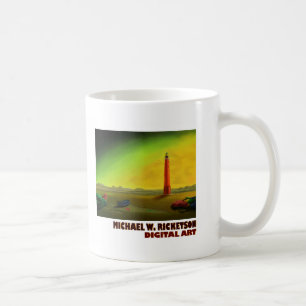 De Café Farol em uma caneca estéril da paisagem