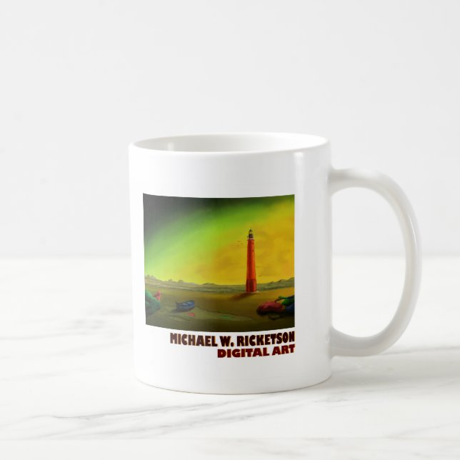 De Café Farol em uma caneca estéril da paisagem (Direita)