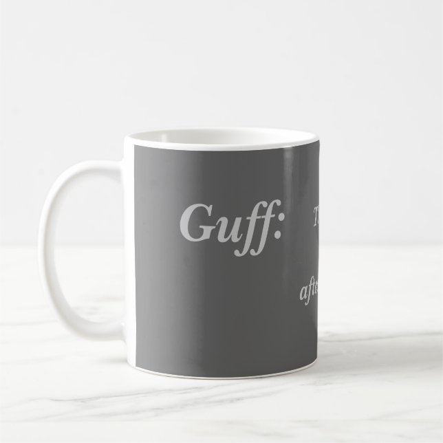 De Café Fart a caneca. O Guff, rasgo, intoxica a caneca (Esquerda)