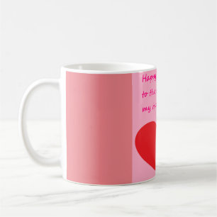 De Café Feliz aniversário, caneca rosa, com coração e mens