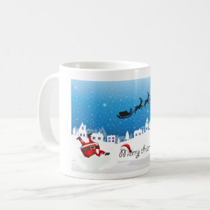 De Café feliz natal desenhado caneca