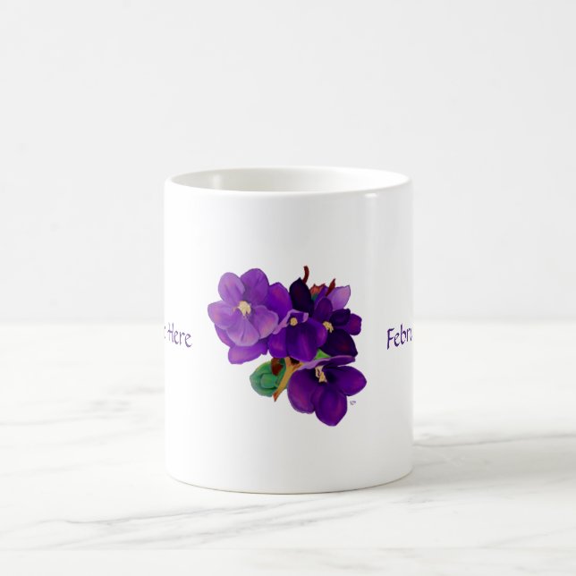 De Café Fevereiro: Violetas Amethyst caneca personalizada (Centro)