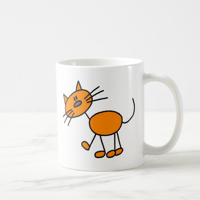 De Café Figura alaranjada caneca da vara do gato (Direita)
