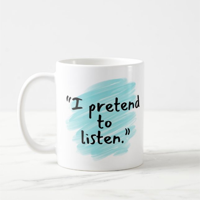 De Café "Finjo que Escuto" Caneca Divertida para Marido (Esquerda)