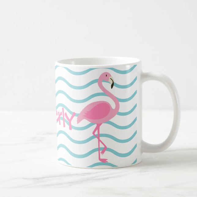 De Café Flamingo, rosa, caneca personalizada (Direita)