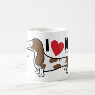 De Café FLDR "eu amo minha" caneca lisa do Dachshund do
