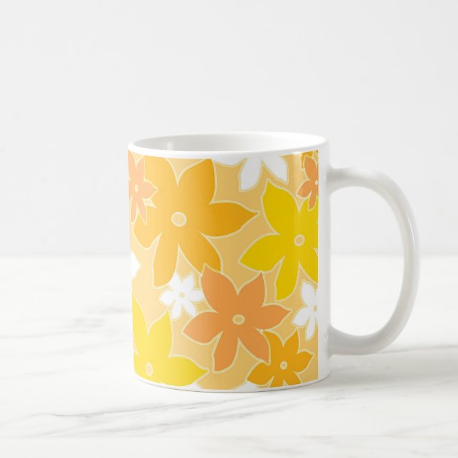 De Café Floral alaranjado - caneca (Direita)
