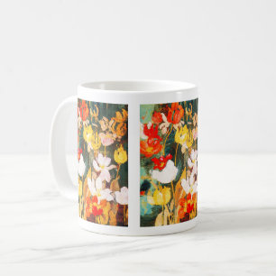 De Café Flores do primavera. Caneca do presente da páscoa